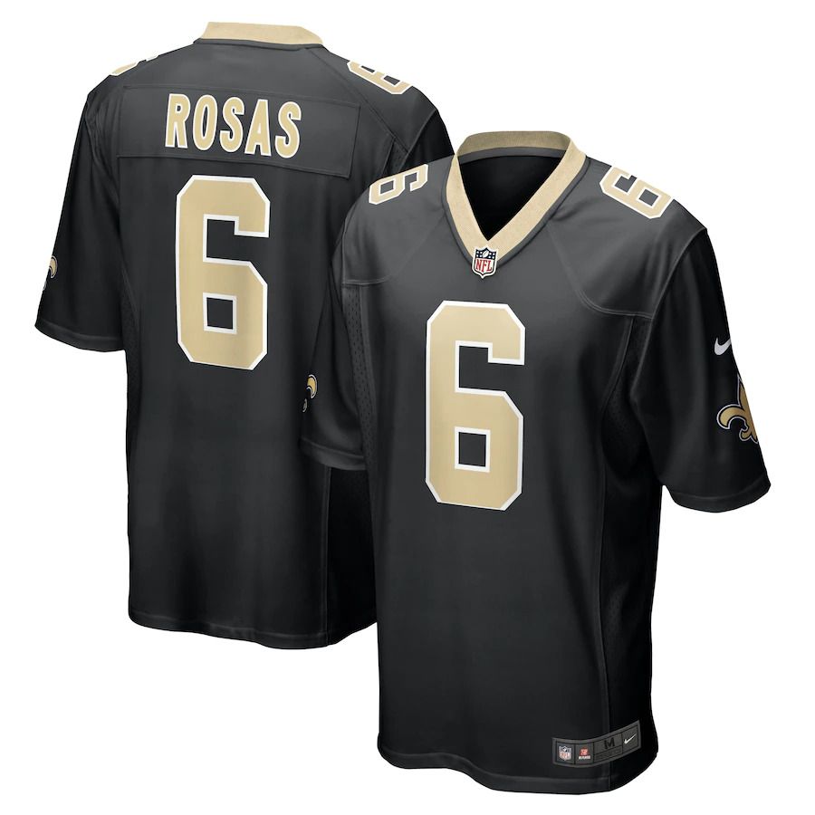 Men New Orleans Saints 6 Aldrick Rosas Nike Black Game NFL Jersey